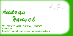 andras hansel business card